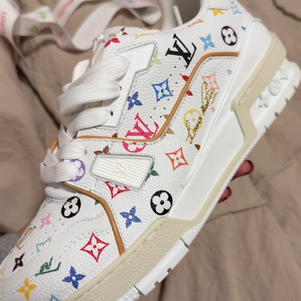 Louis Vuitton White and Multicolor Sneakers